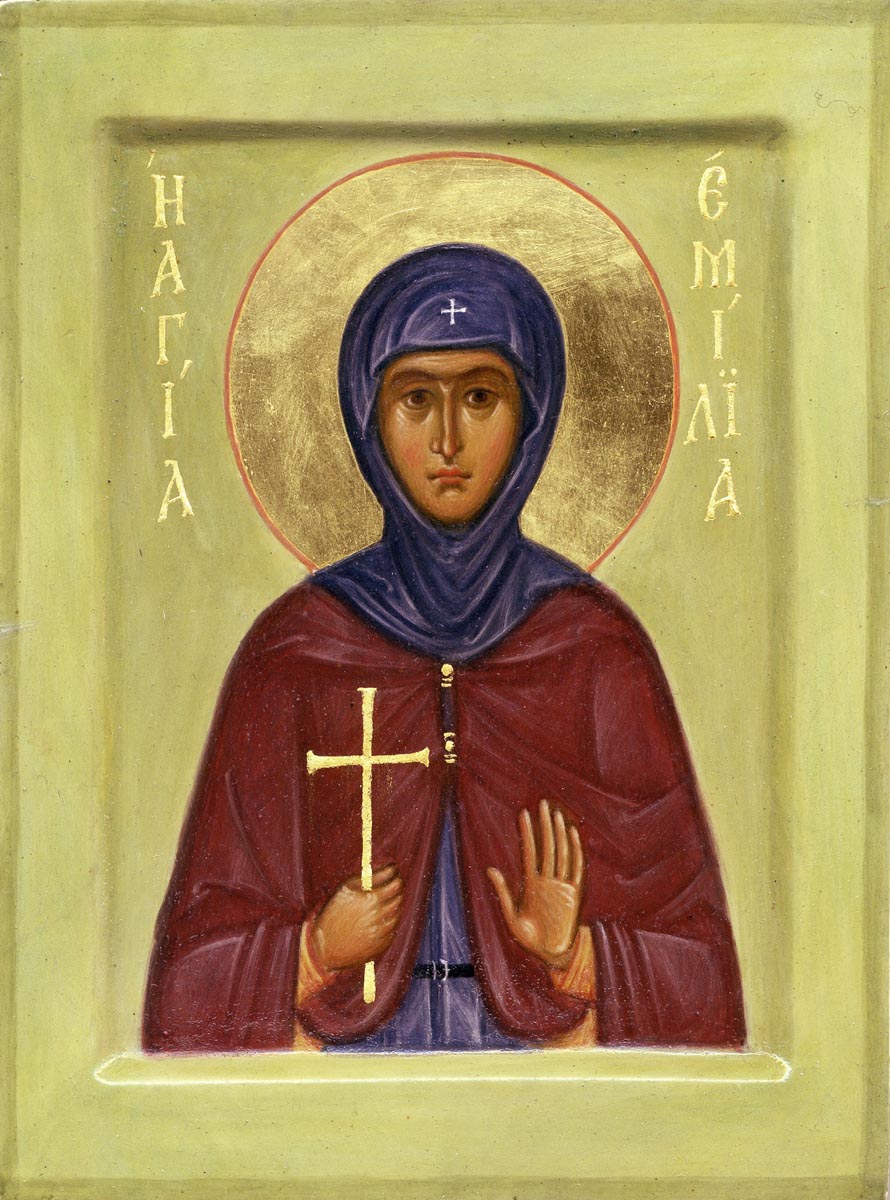 Св. Емилия. Проскурина Г. (выпускница Иконописной школы 2006 года). Икона. Сергиев Посад. 2005 год.Частное собрание. Москва.