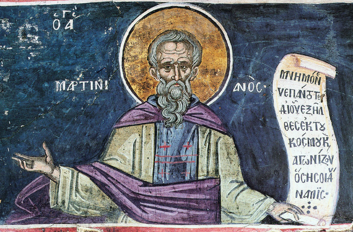 Прп. Мартиниан. Тзортзи (Зорзис) Фука. Фреска. Афон (Дионисиат). 1547 г.