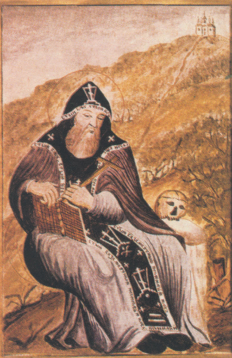 Прп. Иов. Миниатюра. Россия. XVIII в.