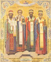 Свтт. Пермские Стефан, Герасим, Питирим и Иона. Икона. Пермь. Конец XIX - начало XX века. Пермский Успенский жеский монастырь.