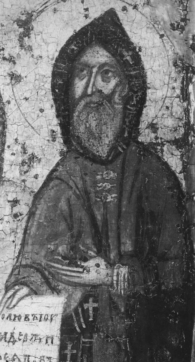 Печерская (Свенская) икона Богородицы (фрагмент). Икона. Киев. Около 1288 г. 67 х 42. ГТГ. Москва.