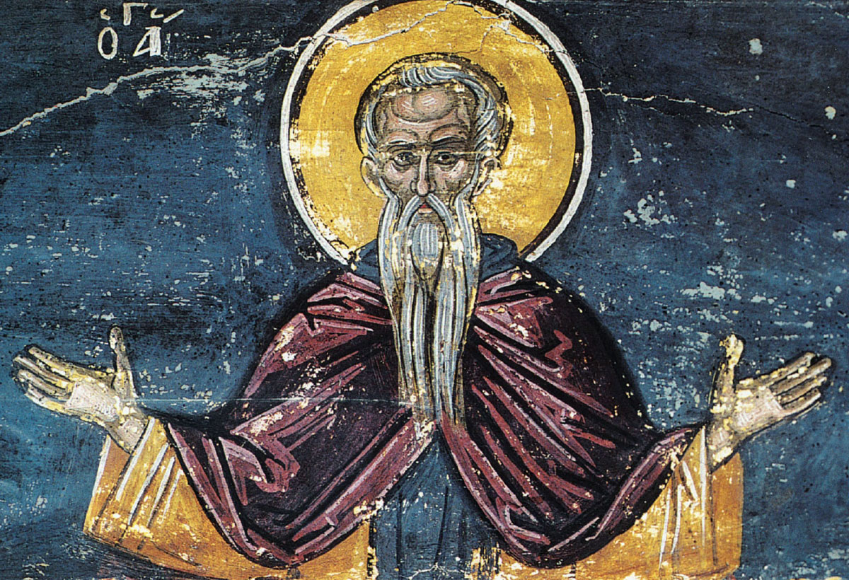 Прп. Пимен. Тзортзи (Зорзис) Фука. Фреска. Афон (Дионисиат). 1547 г.