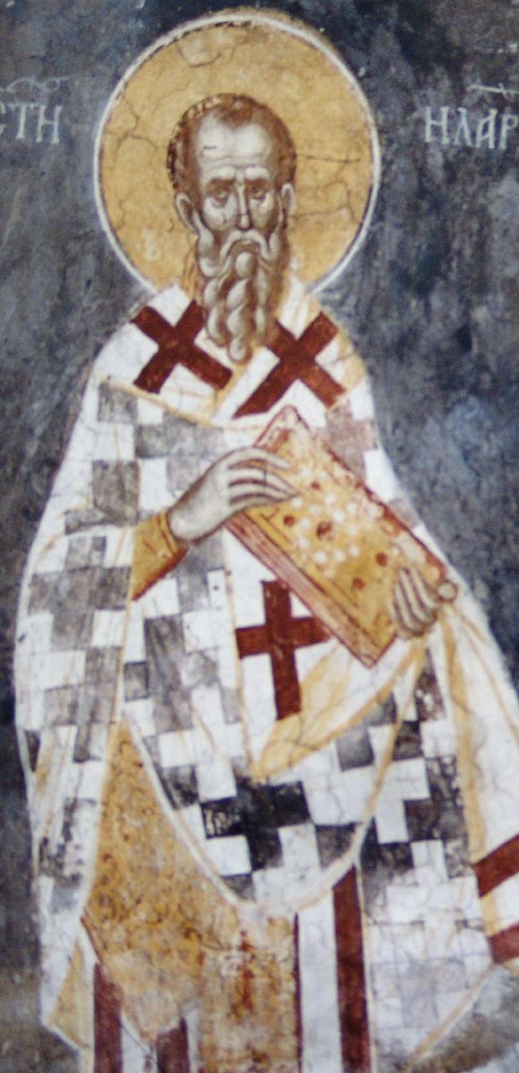 Свт. Иларион Меглинский. Фреска. Церковь Христа Пантократора. Дечани. Сербия (Косово). Около 1350 года.